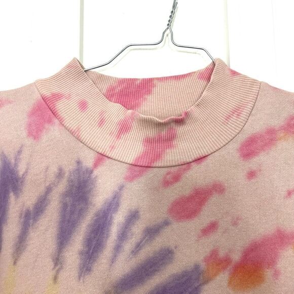 Wild Fable Tie Dye Dress Sweatshirt Mock Neck Long sleeve Pink Purple Small NWT - Picture 5 of 14